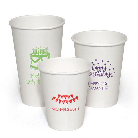 Design Your Own Birthday Paper Coffee Cups